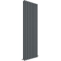 Hudson Reed Revive Double Designer Vertical Radiator 1800mm H x 528mm W - Anthracite