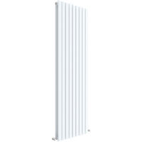 Hudson Reed Sloane Double Designer Vertical Radiator 1800mm H x 528mm W - Satin White