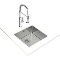 Signature Teka Linea 1.0 Bowl Undermount Kitchen Sink with Waste Kit 490mm L x 440mm W - Stainless Steel
