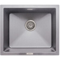 Signature Prima Granite Composite 1.0 Bowl Undermount Kitchen Sink with Waste Kit 533mm L x 457mm W - Light Grey