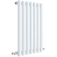 Hudson Reed Revive Single Designer Horizontal Radiator 600mm H x 412mm W - High Gloss White