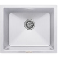 Signature Prima Granite Composite 1.0 Bowl Undermount Kitchen Sink with Waste Kit 533mm L x 457mm W - White