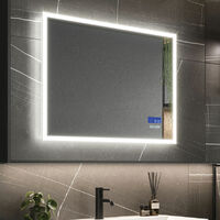 HiB Globe Plus 80 LED Bathroom Mirror 600mm H x 800mm W
