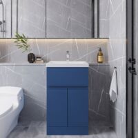 Hudson Reed Urban Floor Standing Vanity Unit with Basin 2 Satin Blue - 500mm Wide