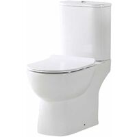 Orbit Riva Open Back Close Coupled Rimless Toilet Push Button Cistern - Excluding Seat