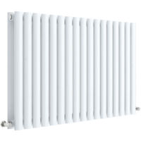 Hudson Reed Revive Double Designer Horizontal Radiator 600mm H x 992mm W - High Gloss White