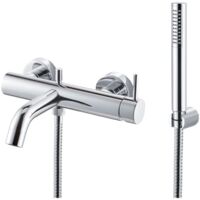 Vema Maira Bath Shower Mixer Tap with Shower Kit Wall Mounted - Chrome