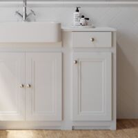 Orbit Classica Traditional Side Cabinet 400mm Wide 1-Drawer and 1-Door - Chalk White