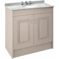 Nuie York Floor Standing Vanity Unit with Grey Marble Basin 1000mm Wide Stone Grey - 3 Tap Hole
