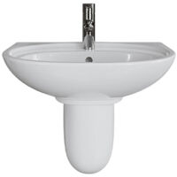 AKW Livenza Plus Basin and Semi Pedestal 550mm Wide - 1 Tap Hole