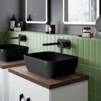 Nuie Luxe Matt Black 455mm x 325mm Rectangular Countertop Basin - NBV458
