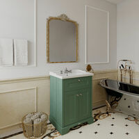 Hudson Reed Old London Floor Standing Vanity Unit with 3TH Basin 620mm Wide - Hunter Green