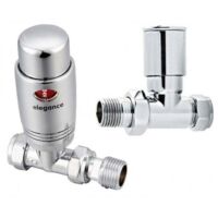 West Elegance TRV Thermostatic Radiator Valve and Lockshield Straight Chrome