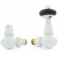 West Faringdon Corner Thermostatic Radiator Valve and Lockshield - White