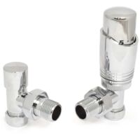 West Delta Angled TRV Thermostatic Radiator Valve and Lockshield - Chrome