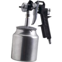FERM Pistola de pintura - Neumática - Vaso de aluminio 750cc - Max. 6 bar - Suministro de pintura ajustable - Patrón de pulverización fácilmente ajustable
