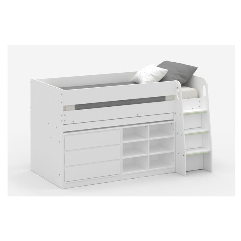 White Mid Sleeper Bed - Single 3ft (90cm)