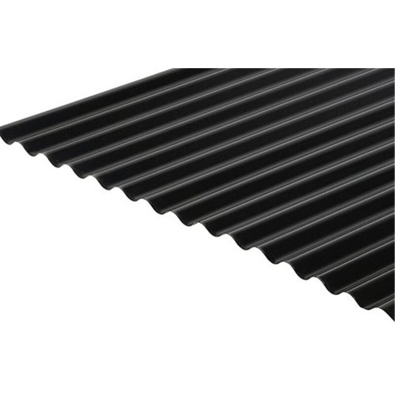 PACK OF 20 (Total 20 Units) - 0.5mm Metal Corrugated Roof Sheet (13/3 Profile) (BS18B25) - Black - 990mm (W) x 3660mm (L)