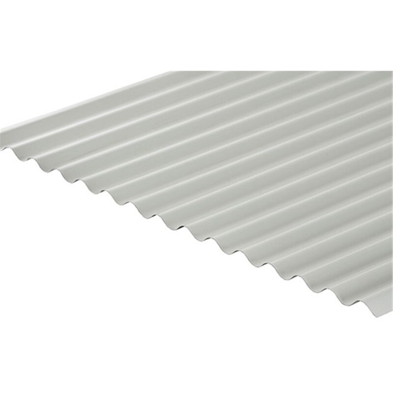 PACK OF 10 (Total 10 Units) - 0.5mm Metal Corrugated Roof Sheet (13/3 Profile) (BS18B25) - White - 990mm (W) x 3660mm (L)