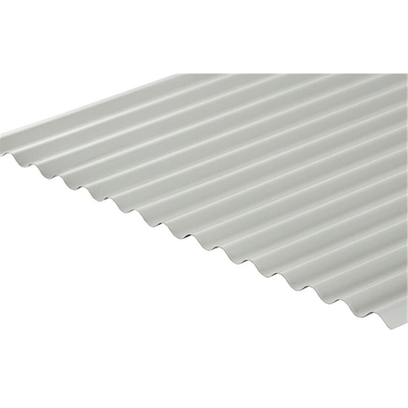 PACK OF 20 (Total 20 Units) - 0.5mm Metal Corrugated Roof Sheet (13/3 Profile) (BS18B25) - White - 990mm (W) x 3660mm (L)