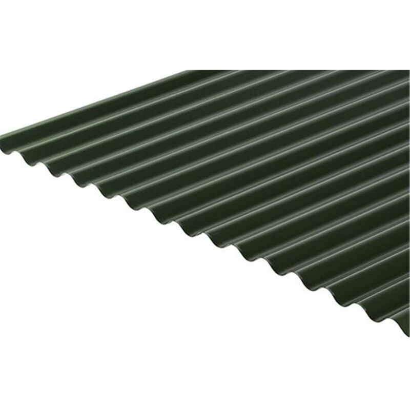 PACK OF 10 (Total 10 Units) - 0.7mm Metal Corrugated Roof Sheet (13/3 Profile) (BS18B25) - Juniper Green - 990mm (W) x 4880mm (L)