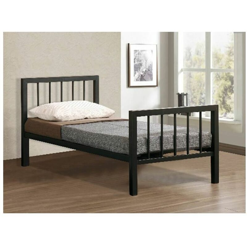 Black metal bed 2024 frame single