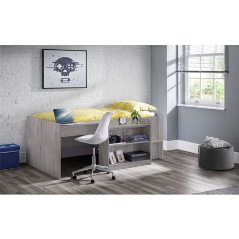 Grey Oak Mid Sleeper Bed - Single 3ft (90cm)