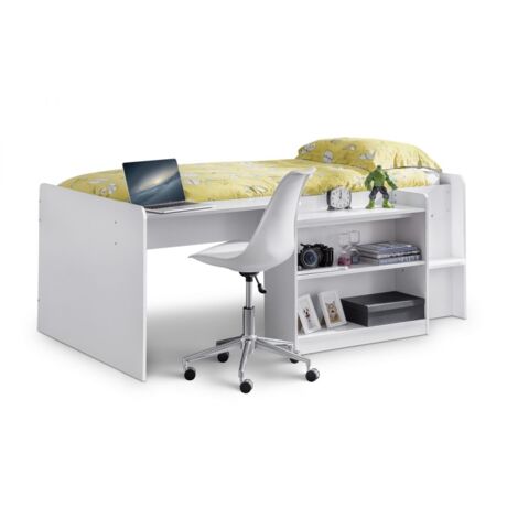 Matt White Mid Sleeper Bed - Single 3ft (90cm)