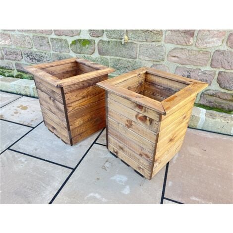 Traditional Large Windsor Wooden Planter x 2