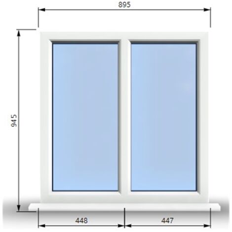 895mm (W) x 945mm (H) PVCu StormProof Casement Window - 2 Vertical ...