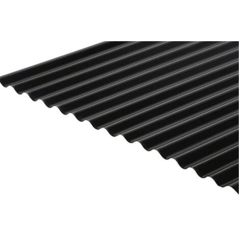 PACK OF 20 (Total 20 Units) - 0.5mm Metal Corrugated Roof Sheet (13/3 Profile) (BS18B25) - Black - 990mm (W) x 3660mm (L)