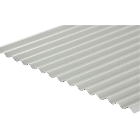 PACK OF 20 (Total 20 Units) - 0.5mm Metal Corrugated Roof Sheet (13/3 Profile) (BS18B25) - White - 990mm (W) x 4880mm (L)