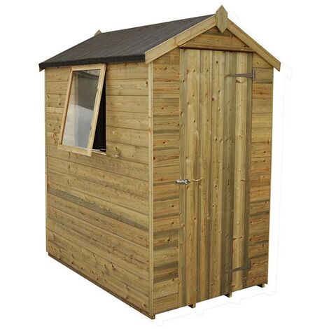 INSTALLED 6ft x 4ft Pressure Treated Tongue And Groove Apex Shed - INCLUDES INSTALLATION