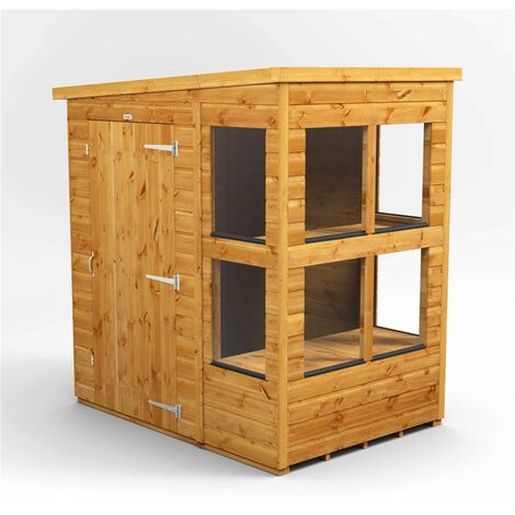 6 x 4 Premium Tongue and Groove Pent Potting Shed - Single Door - 8 Windows - 12mm Tongue and Groove Floor and Roof
