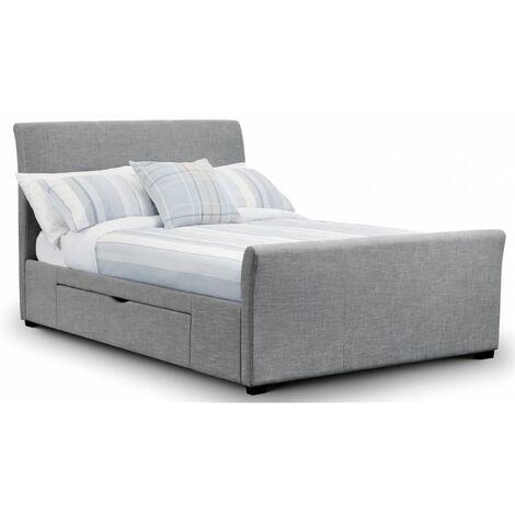 Light Grey Fabric Bed Frame - Double 4'6" (135cm)