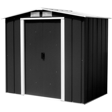 6 x 4 Value Apex Metal Shed - Anthracite Grey (2.02m x 1.22m)