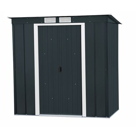 6 x 4 Value Pent Metal Shed - Anthracite Grey (2.03m x 1.24m)