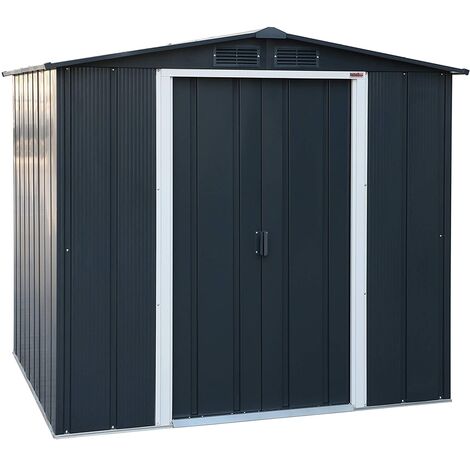 8 x 6 Value Apex Metal Shed - Anthracite Grey (2.62m x 1.82m)