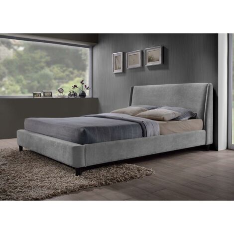 Grey Fabric Finished Contemporary Styled Bed Frame - King Size 5ft
