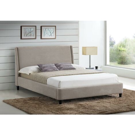 Sand Finish Contemporary Styled Fabric Bed Frame - Double 4ft 6"