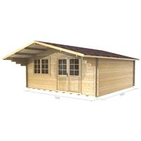5m x 5m Log Cabin (2148) - Double Glazing (34mm Wall Thickness)