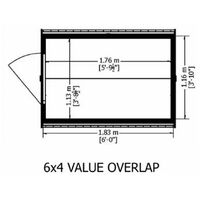 ** FLASH REDUCTION** 6 x 4 (1.83m x 1.20m) - Super Value Overlap - Apex Wooden Garden Shed - Windowless - SINGLE DOOR - 8mm Solid OSB Floor - CORE