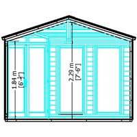 10 x 10 (3.16m x 3.16m) - Premier Corner Wooden Summerhouse - Double Doors - Side Windows - 12mm T&G Walls and Floor