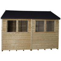 INSTALLED 10ft x 8ft Pressure Treated Tongue And Groove Apex Shed (3.1m x 2.6m) - INCLUDES INSTALLATION