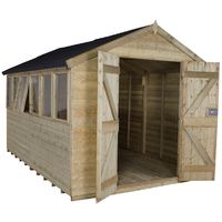 INSTALLED 12ft x 8ft Pressure Treated Tongue And Groove Apex Shed (3.7m x 2.6m) - INCLUDES INSTALLATION