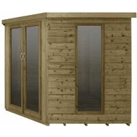 INSTALLED 8 x 8 Premier Corner Summerhouse (3.46m x 2.80m) INSTALLATION INCLUDED Core (BS)