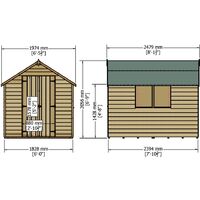 ** FLASH REDUCTION** 8 x 6 (2.39m x 1.83m) - Super Value Overlap - Apex Wooden Shed - Windowless - DOUBLE DOORS - 8mm Solid OSB Floor - CORE