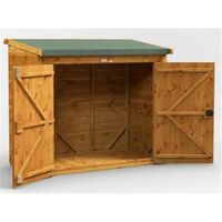 6 x 3 Premium Tongue and Groove Reverse Pent Bike Shed - 12mm Tongue and Groove Floor and Roof
