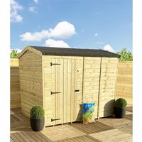 10 x 8 REVERSE Super Saver Pressure Treated Tongue And Groove Single Door Apex Shed (High Eaves 72") Windowless