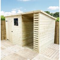 12 X 4 Pressure Treated Tongue And Groove Pent Shed With Storage Area + 1 Window